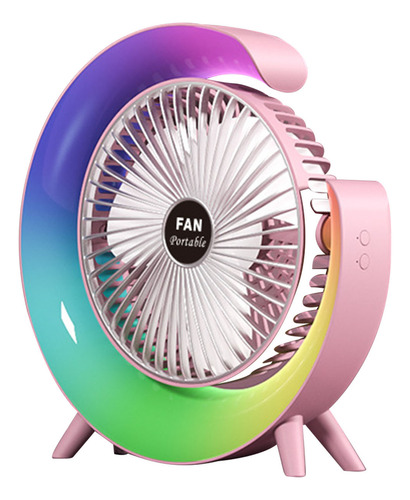 Mini Ventilador De Escritorio Con Carga Usb Con Luz Nocturna
