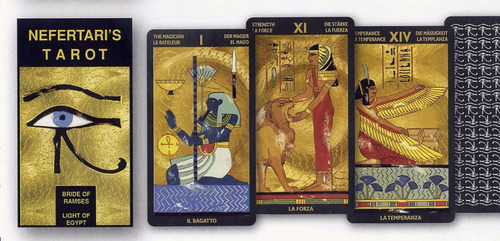 Tarot De Nefertitis Egipcio - Impreso Al Oro