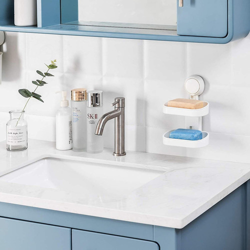 Jabonera Extraíble Con Ventosa De Doble Capa Para Ducha Baño