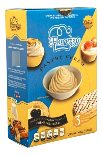 Mix Para Preparar Crema Pastelera Fiorezza, 400gr 3 Pack