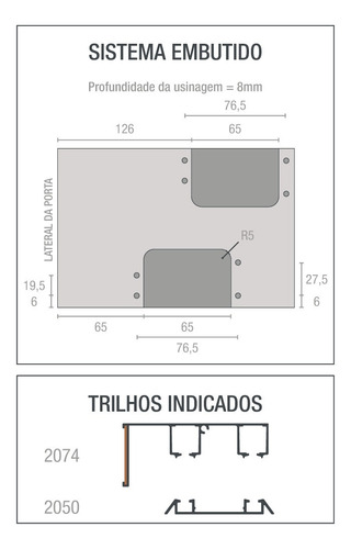 Kit Com 07 Sistemas P/ Porta De Correr Magic 67 Alternativa