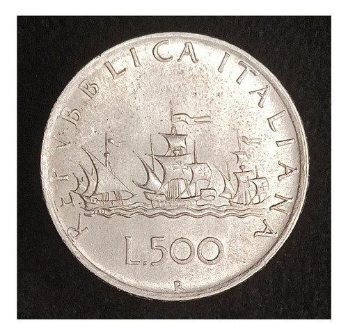 Italia 500 Liras 1960 Exc Plata Km 98 Carabelas De Colón