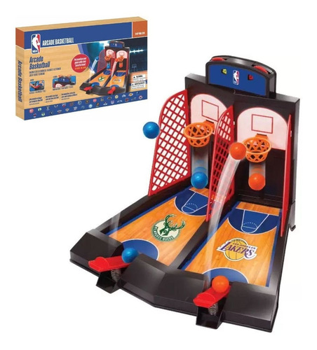 Jogo Basquete De Mesa Duplo Nba Marcador De Placar Manual