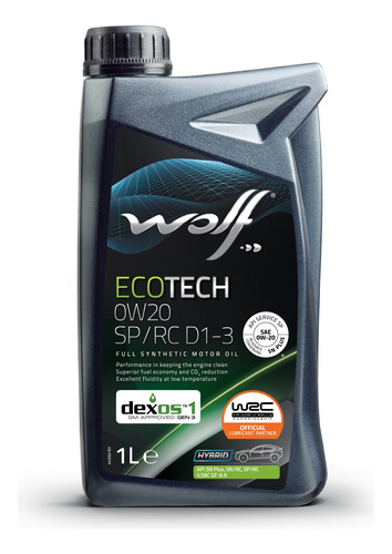 Aceite Wolf Ecotech 0w20 D1-3 Full-sintetico - 1l