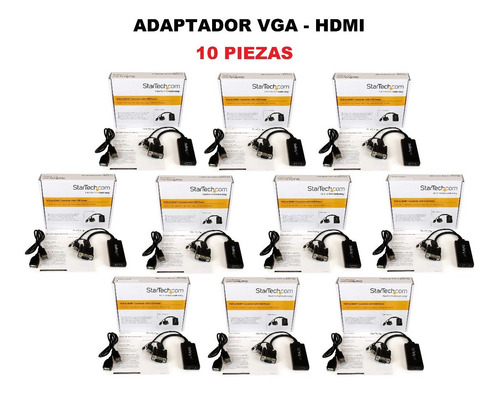 Convertidor Vga A Hdmi, Audio Usb, Estartech.  Pack 10 Pzas 