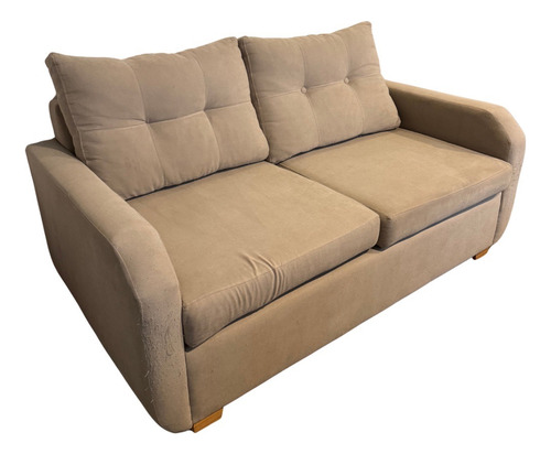 Sillón 2 Cuerpos Pana Usado, Buen Estado. Gris Liso (Usado)