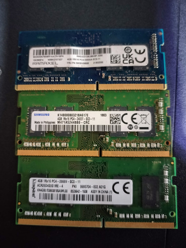 3 Memorias Ram Sodimn Para Notebook De 4gb Cada Una Usada 