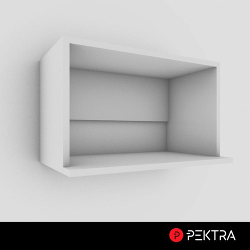 Imagen 2 de 9 de Alacena Para Microondas Mueble Cocina 60 Cm Blanco Melamina
