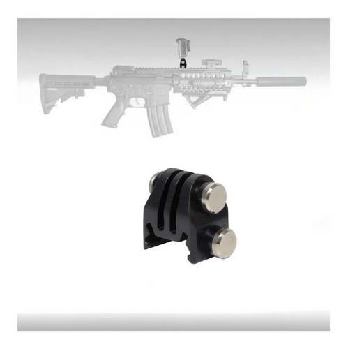 Montura De Gopro Para Riel Picatinny / Adaptador Airsoft Color Negro