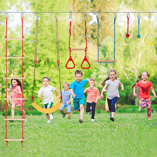 Pista De Obstáculos Ninja Warrior Fahkns 65 Pés Slackline Ki