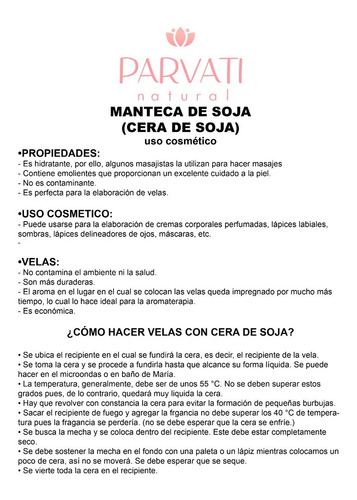 Manteca De Soja (cera De Soja) 1 Kilo Uso Cosmetico