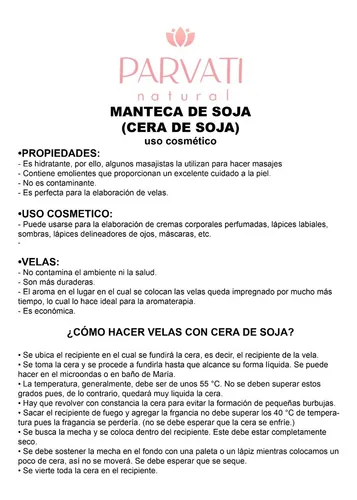 Manteca De Soja (cera De Soja) 1 Kilo Uso Cosmetico