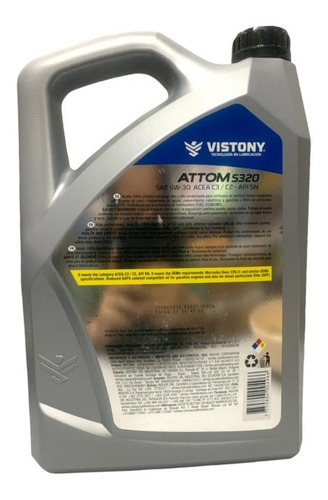 Aceite 5w30 100% Sintetico 5 Litros Vistony