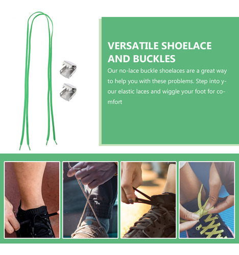 2 Pares De Cordones Para Zapatos, Hebillas Sin Ataduras