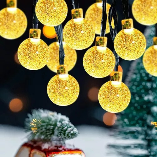 12m 100led Luces De Navidad Cadena Solar Al Aire Libre Para