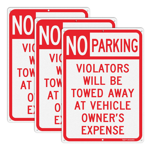 Paquete De 3 Señales De No Estacionamiento, Violators ...