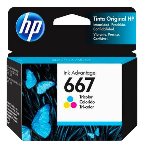 Cartucho De Tinta Hp Hp 667 Colorido Cor Colorida Do 2 Ml