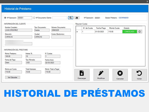 Sistema Software Programa Gestión De Prestamos Y Deudas