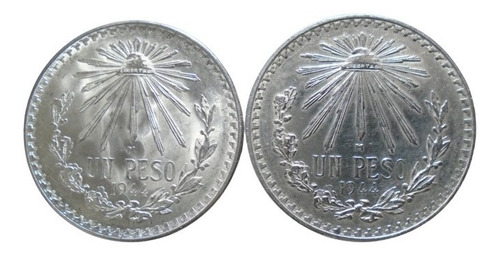 México 1 Peso Resplandor 1944 Plata Ley 0.720