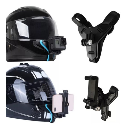 Base Soporte De Celular Y Gopro Para Casco Moto Universal 