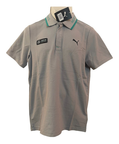 Playera Puma Cuello Polo Mercedes Benz F1 Original Silver