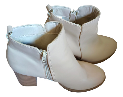 Botin Beige Calzado Zapato Mujer