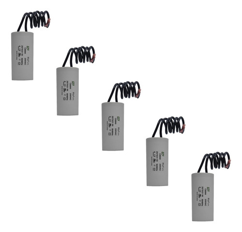 Kit 5 Capacitores Permanentes 80uf 250v 2 Fios Cbb60 Motor