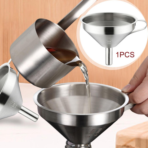 2 Embudo De Cocina De Acero Inoxidable 304 Con Colador,