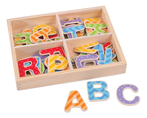 Juego Imanes Letras Mayúsculas Magnéticas Bigjigs Niños 3 A+