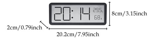 Pantalla De Temperatura De Reloj De Pared Digital Negro