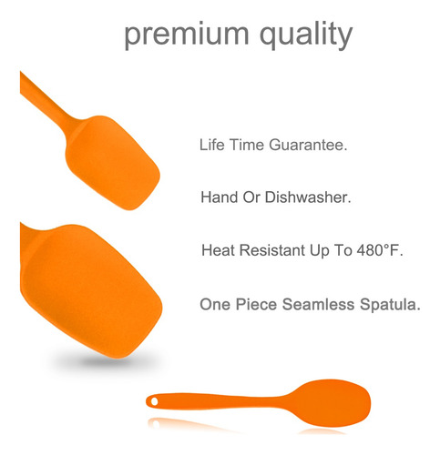 Bs Espátulas De Silicona Kit Para Cocina Hornear Naranja
