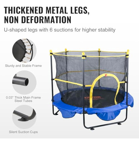 Vevor Trampolín De 5 Pies Para Niños, Trampolín De