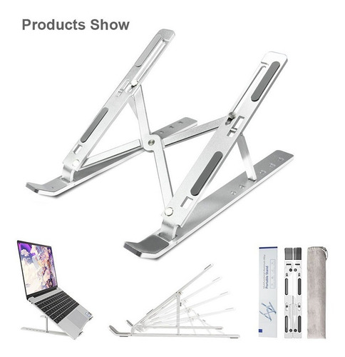 Imagen 4 de 9 de Base Soporte Portátil Laptop Plegable Aluminio Ergonómica X