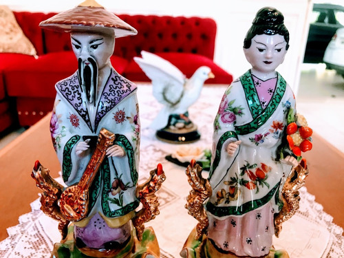 Pareja De Figuras Oriental Japonesas Antiguas Imperiales | Envío gratis