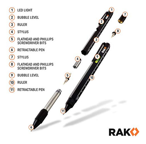 Pluma Multiherramienta Rak 2-pack - Plumas Multiusos Con Luz