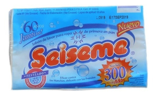 Jabon Blanco En Pan Rinde Mas Seiseme 300g X10 Unidades