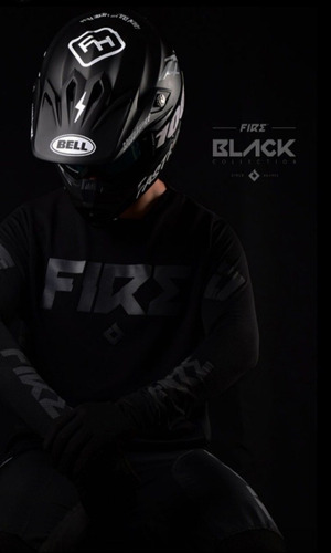 Imagen 5 de 10 de Conjunto Mx Motocross Fire Windline Black- All Motors Online