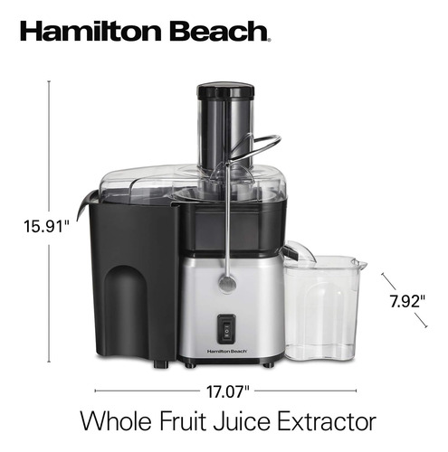 Extractor De Jugo Hamilton Beach 67840 Extra Grande Plateado