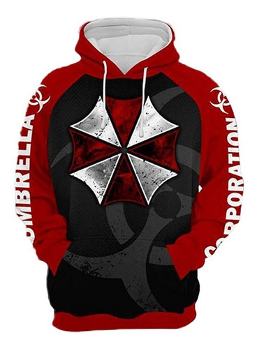 Casual Sudadera Residente Evil Rojo Paraguas Impresión 3d