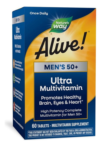 Alive Multivitaminico 50 Ultra Para Hombre Natures Way 60 Tb