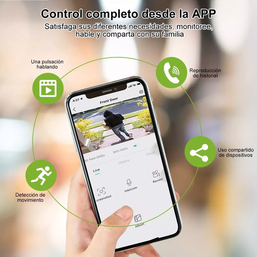 Timbre Inteligente Inalámbrico Con Cámara 1 Transmiso 1 Rec Videollamadas Interactivas En Tiempo Real Wifi 2.4g