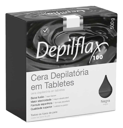 Kit 6 Ceras Negra Depilação Tablete Quente Depilflax 500g