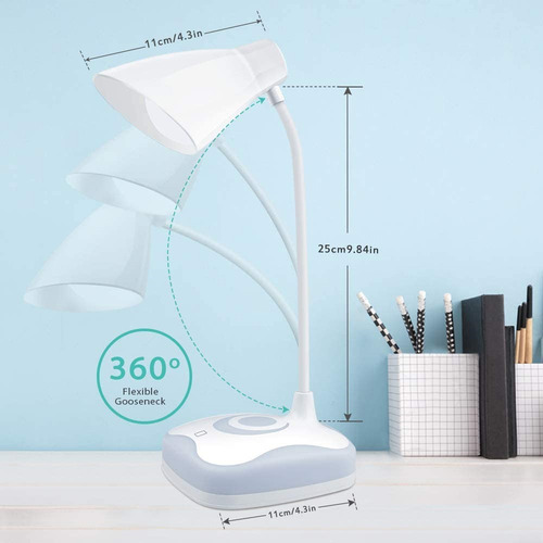 Imagen 3 de 10 de Lámpara Led De Escritorio Para Lectura Recargable