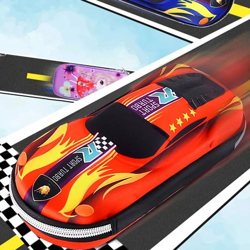 Lapicera Escolar Con Forma De Coche Rojo 3d