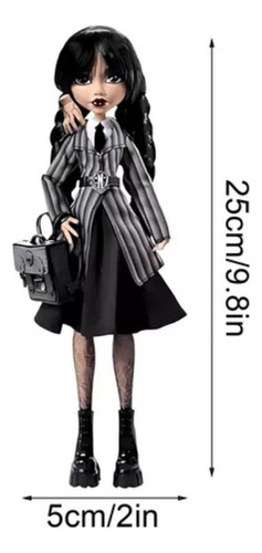 Muñeca Y Accesorios Monster High Wednesday Addams, 25 Cm