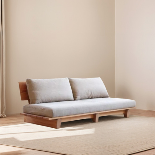 Sillón Estilo Japones En Madera Eucalipto Marrón Claro