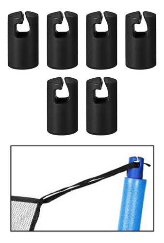 3 Caja De Trampolín, Cubiertas Para Postes, Negro 6 Piezas