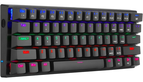 Teclado gamer T-Dagger Arena T-TGK321 QWERTY T-Dagger Brown inglés US color negro con luz rainbow