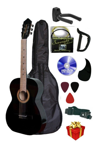 Guitarra Acustica Clasica Kit Todo Completo + Base + Capo