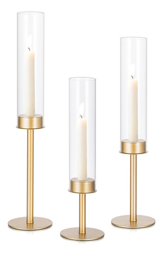 Candelabro Dorado Hurricane Para Bodas: Portavelas, En El Ce